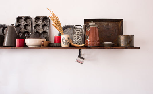 kitchen tools on shelf