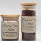 Black Olive Salt made with kalamata olives umami flavor spoon spices